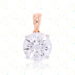 1.70 TCW Round Cut Charm Lab Grown Diamond Pendant for Women