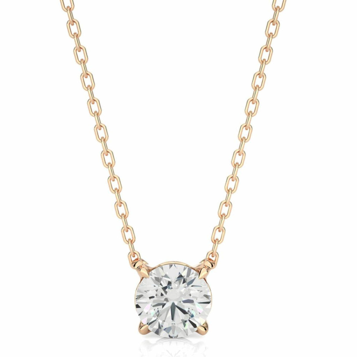 1.00 TCW Round Cut Charm Lab Grown Diamond Pendant for Women