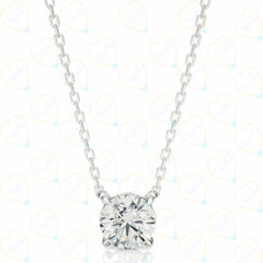 1.00 TCW Round Cut Charm Lab Grown Diamond Pendant for Women