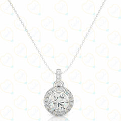 1.00 TCW Round Cut Charm Lab Grown Diamond Pendant for Women