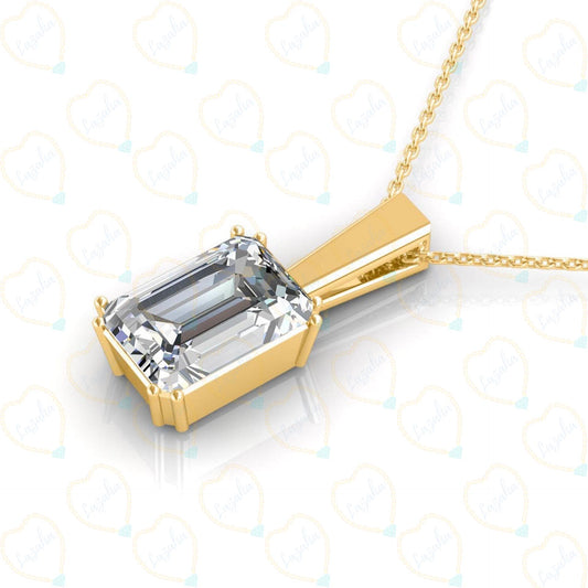 2.50 CTW Emerald Cut Charm Lab Grown Diamond Pendant for Women