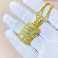 2.50 TCW Baguette Cut Charm Lab Grown Diamond Pendant for Women