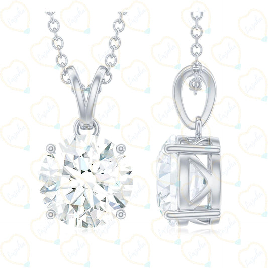 1.30 TCW Round Cut Charm Lab Grown Diamond Pendant for Women