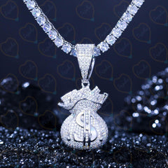 2.00 TCW Round Cut Hip Hop Lab Grown Diamond Pendant for Women