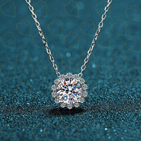 1.00 TCW Round Cut Charm Lab Grown Diamond Pendant for Women