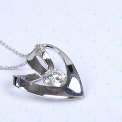 1.30 CTW Round Cut Charm Lab Grown Diamond Pendant for Women