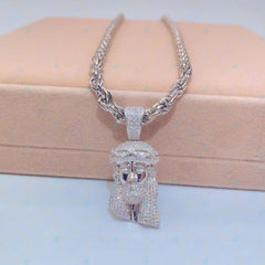 3.20 CTW Round Cut Hip Hop Lab Grown Diamond Pendant for Women