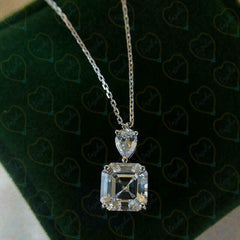 2.00 TCW Asscher Cut Solitaire Lab Grown Diamond Pendant for Women