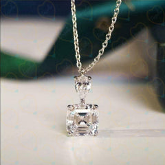 2.00 TCW Asscher Cut Solitaire Lab Grown Diamond Pendant for Women