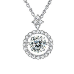 0.90 TCW Round Cut Charm Lab Grown Diamond Pendant for Women