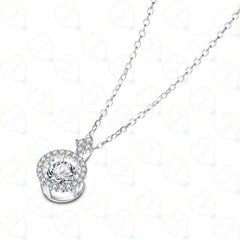 0.90 TCW Round Cut Charm Lab Grown Diamond Pendant for Women