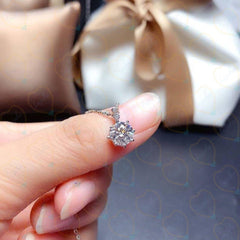 1.30 TCW Round Cut Charm Lab Grown Diamond Pendant for Women