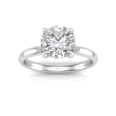 1.70 TCW Round Cut Solitaire With Accents Lab Grown Diamond Ring for Women