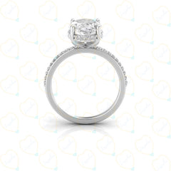 2.00 TCW Oval Cut Hidden Halo Lab Grown Diamond Ring for Women