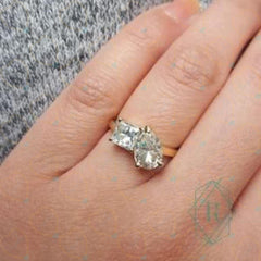 1.20 TCW Pear Cut Toi Et Moi Lab Grown Diamond Ring for Women