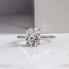 2.50 CTW Oval Cut Solitaire Lab Grown Diamond Ring for Women