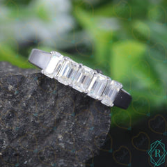 2.50 CTW Emerald Cut 5 Stone Lab Grown Diamond Ring for Women