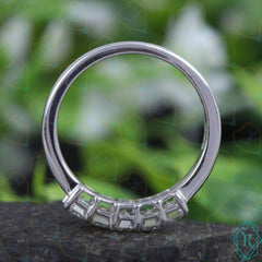 2.50 CTW Emerald Cut 5 Stone Lab Grown Diamond Ring for Women