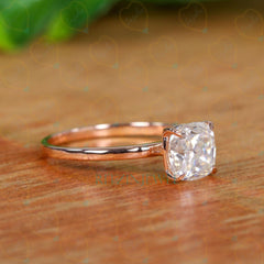 1.50 TCW Cushion Cut Solitaire Lab Grown Diamond Ring for Women