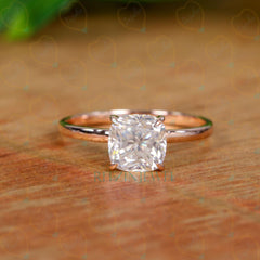 1.50 TCW Cushion Cut Solitaire Lab Grown Diamond Ring for Women