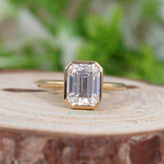 1.75 TCW Emerald Cut Solitaire Lab Grown Diamond Ring for Women