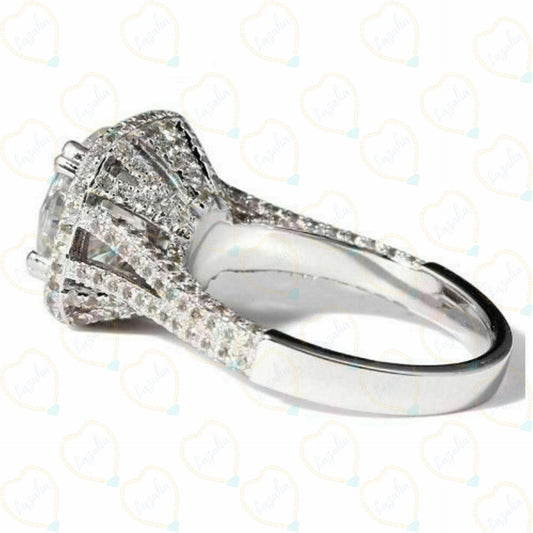 2.00 TCW Round Cut Halo Lab Grown Diamond Ring for Women