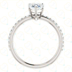 2.00 TCW Pear Cut Solitaire With Accents Lab Grown Diamond Ring for Women