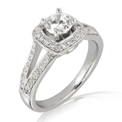 1.00 TCW Round Cut Split Shank Lab Grown Diamond Ring for Women