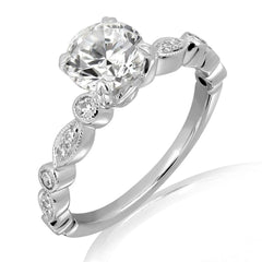 2.00 TCW Round Cut Solitaire With Accents Lab Grown Diamond Ring for Women