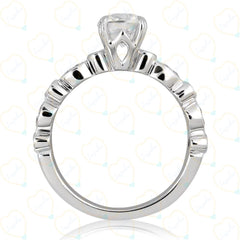 2.00 TCW Round Cut Solitaire With Accents Lab Grown Diamond Ring for Women