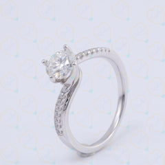 1.00 TCW Round Cut 3 Stone Lab Grown Diamond Ring for Women