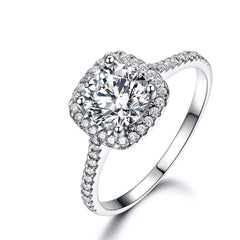 2.00 TCW Round Cut Halo Lab Grown Diamond Ring for Women