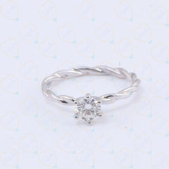 0.50 TCW Round Cut Solitaire Lab Grown Diamond Ring for Women