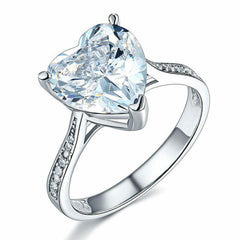 2.00 CTW Heart Cut Solitaire With Accents Lab Grown Diamond Ring for Women