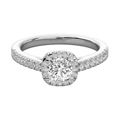 1.30 CTW Round Cut Halo Lab Grown Diamond Ring for Women |Luxury Jewelry