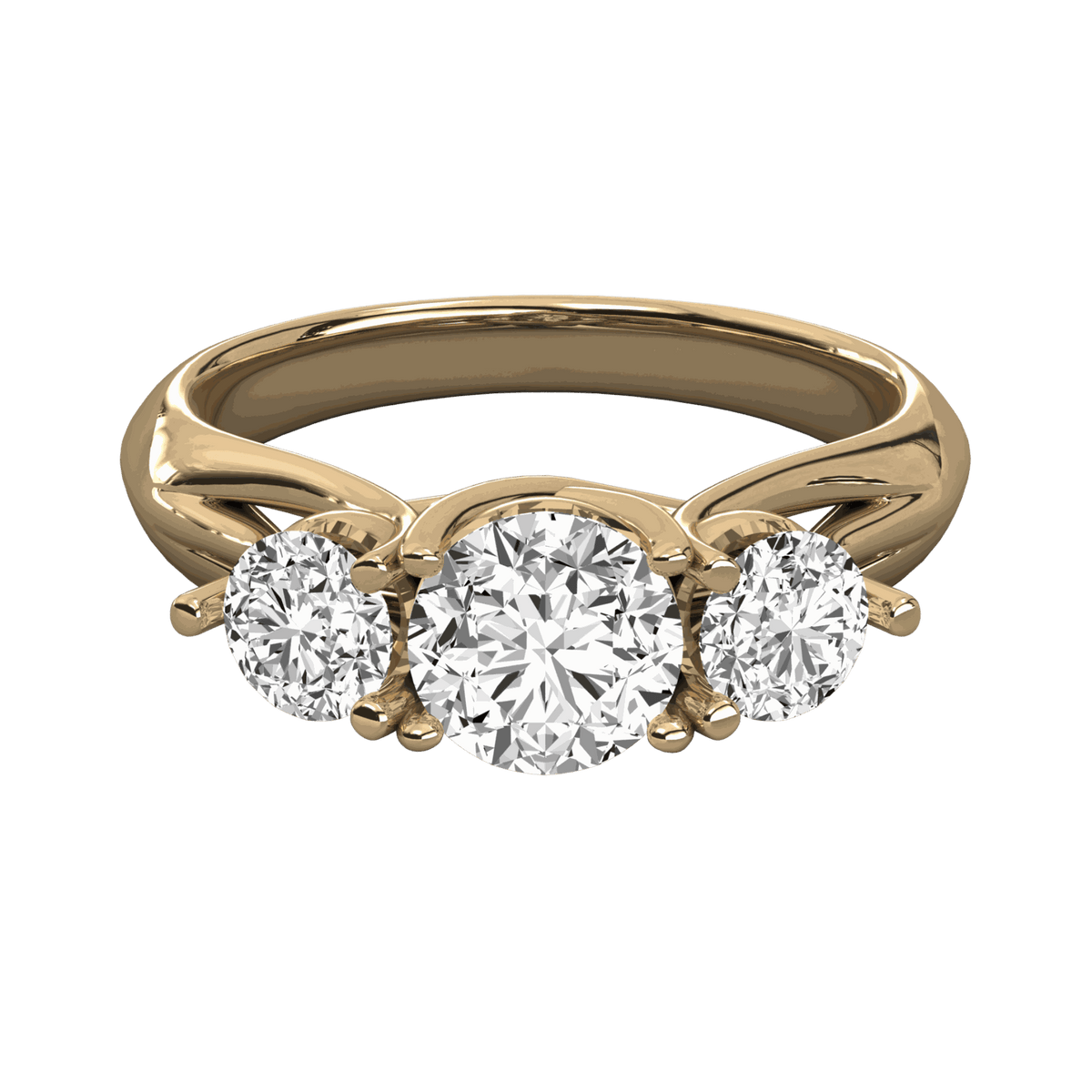 2.00 CTW Round Cut 3 Stone Lab Grown Diamond Ring for Women