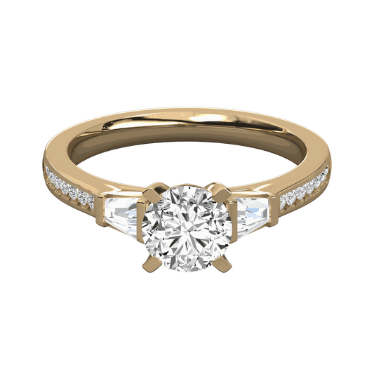 2.00 CTW Round Cut Solitaire With Accents Lab Grown Diamond Ring for Women