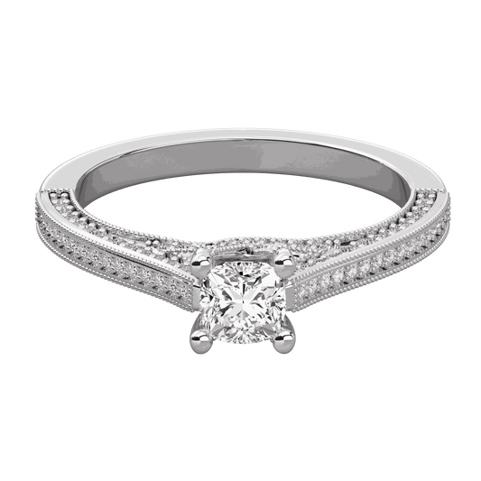 1.30 CTW Cushion Cut Halo Lab Grown Diamond Ring for Women