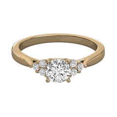 1.30 CTW Round Cut 7 Stone Lab Grown Diamond Ring for Women