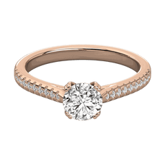 1.00 CTW Round Cut Solitaire With Accents Lab Grown Diamond Ring for Women