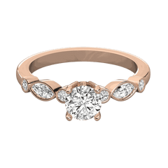 1.30 TCW Round Cut 7 Stone Lab Grown Diamond Ring for Women