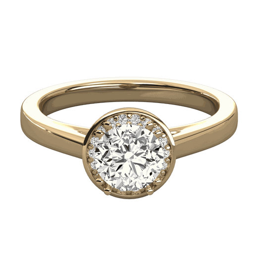 1.70 TCW Round Cut Halo Lab Grown Diamond Ring for Women