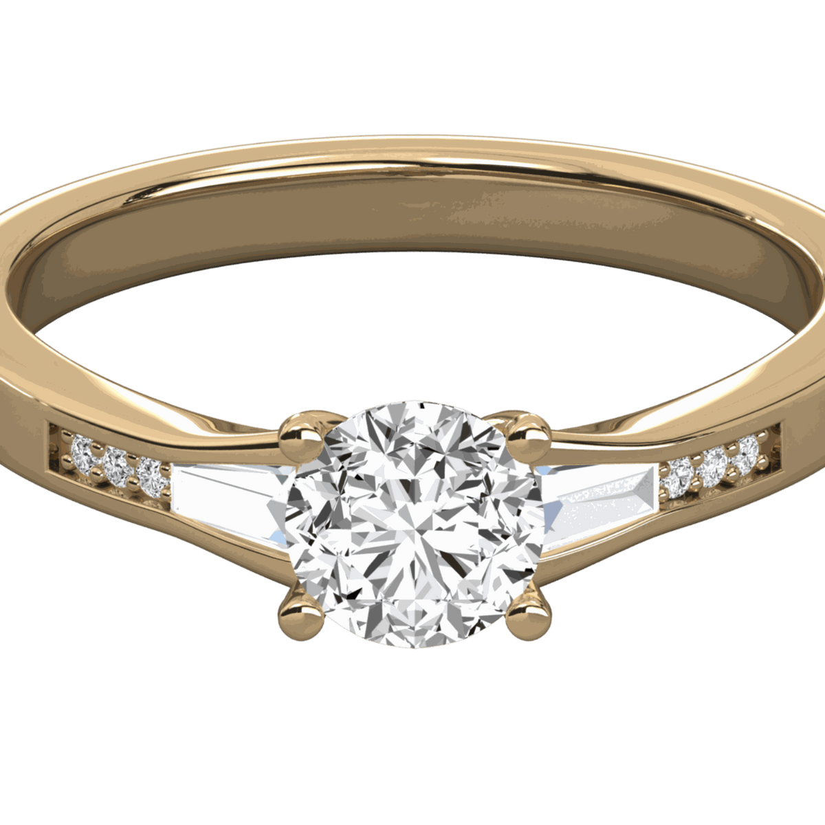 1.30 TCW Round Cut Solitaire With Accents Lab Grown Diamond Ring for Women