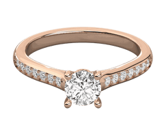 1.00 TCW Round Cut Solitaire With Accents Lab Grown Diamond Ring for Women