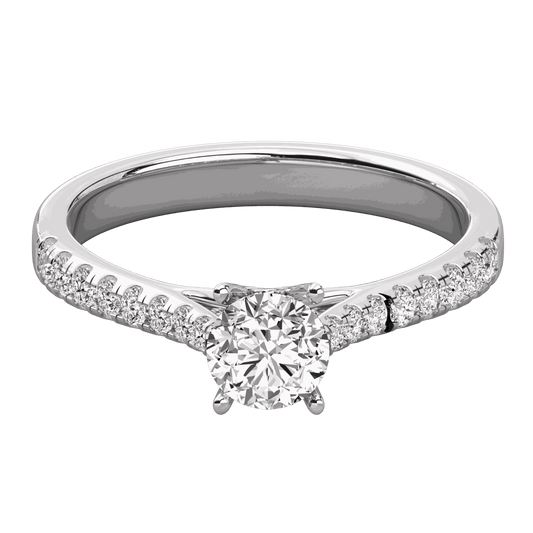 1.30 CTW Round Cut Solitaire With Accents Lab Grown Diamond Ring for Women