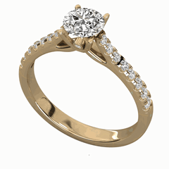 1.30 CTW Round Cut Solitaire With Accents Lab Grown Diamond Ring for Women