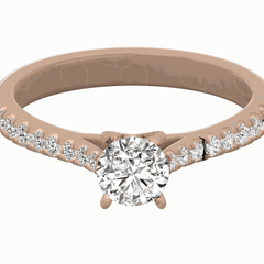 1.30 CTW Round Cut Solitaire With Accents Lab Grown Diamond Ring for Women