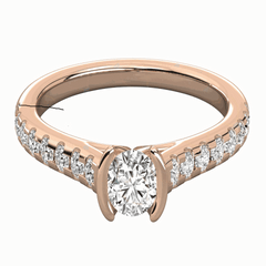 1.00 TCW Round Cut Solitaire With Accents Lab Grown Diamond Ring for Women