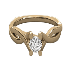 1.00 TCW Round Cut Twisted Lab Grown Diamond Ring for Women