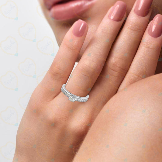 1.00 CTW Round Cut Vintage Lab Grown Diamond Ring for Women